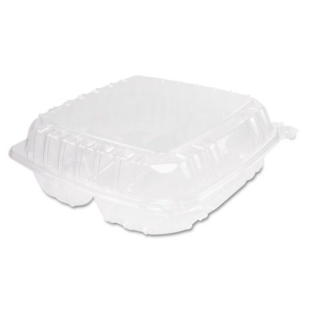 Dart ClearSeal Plastic Hinged Container, 3-Comp, 9 x 9-1/2 x 3, PK200 C95PST3